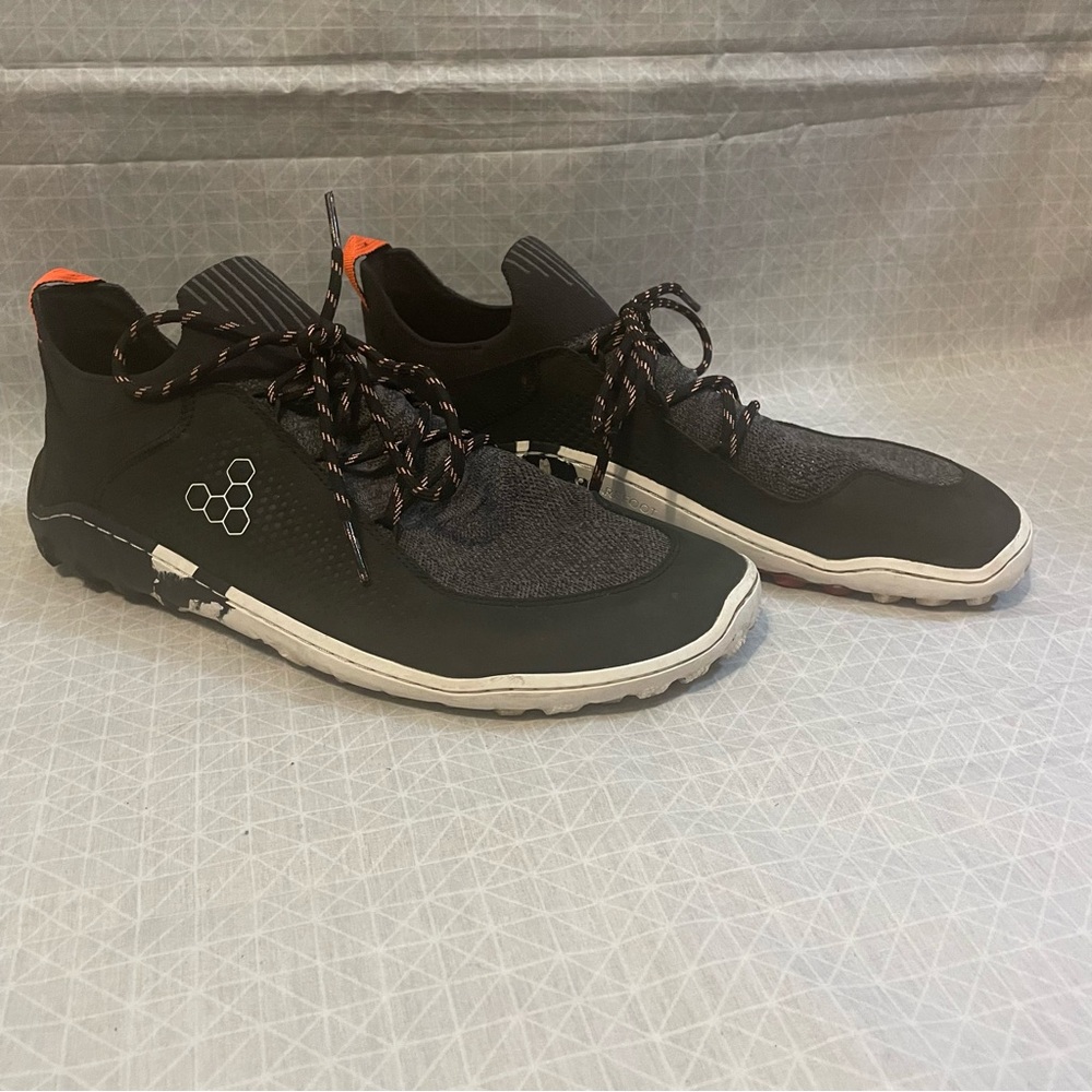 Vivo Barefoot Black and Orange Minimalist Athletic Shoes